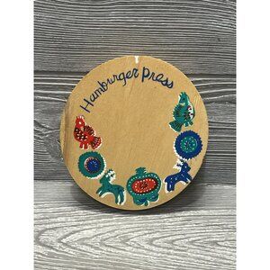 Vintage Midcentury Wooden Bavarian Decals Hamburger Press 5.75” READ